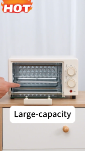 12L Electric Oven Toaster White Mini Oven Double Knobs Upper And Lower Heating Tubes Independent Temperature Control Compact Kitchen Oven
