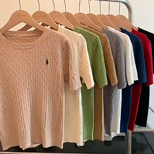 OCSHEAN  ผู้หญิงถักเสื้อกันหนาวแขนเสื้อสั้นเคเบิลอ่อนนุ่มและเป็นมิตรกับผิว