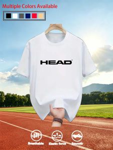 HEAD | HEAD Men’s T‑Shirt Short Sleeve Top Multi Color Crew Neck Letter Print Breathable Fabric For Tennis Training Daily Outdoor Sport