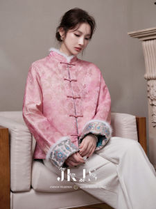 JK&JS | Reversible Human Silk Gold Thread Jacquard New Chinese Style Padded Jacket
