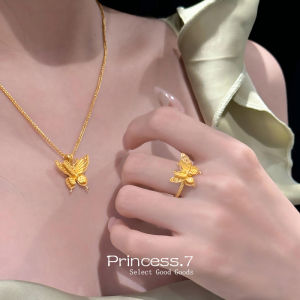 New Chinese Style Velvet Butterfly Pendant Necklace Women Luxury Sensation Small Design Sense Clavicle Chain Jewelry Accessory