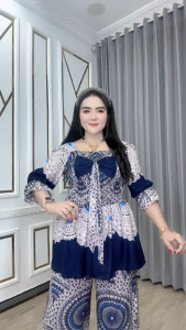 Setelan Celana Pita Taury - Atasan Semuk Pita Manis + Celana Komprang Nyaman Adem