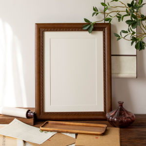 New Chinese Style Painting Mounting Frame Calligraphy Chinese Painting Frame Wall-Mounted Cross Stitch Wooden Frame Photo Frame Customization Any Size