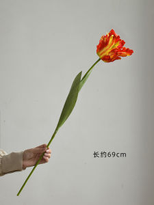Large Tulip Artificial Flowers Double Petal Long Branch Floor Standing Silk Cloth Fake Flowers Home Decoration Ornaments