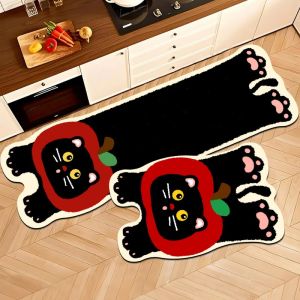 VIKAMA 1/2pcs Cartoon Animal Shaped Mats Water-Absorbing Quick-Dry Bathroom Kitchen Laundry Room Rug Set for Home Decor