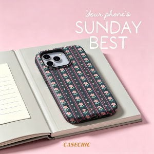 Potdemiel | Heart Stripe Floral For Case For iPhone 17 16 15 14 Plus 13 Pro Max Shockproof Hard Cover CaseChic