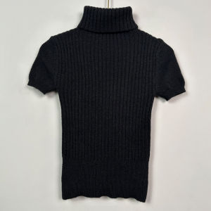Autumn Winter High Neck Short Sleeve Knitted Sweater Women Slimming Base Layer Shirt Top Women Fashion Commute Style Regular Thickness