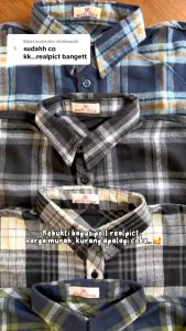 Kemeja Flanel Wanita Casual Terbaru Atasan Blouse Top Jumbo Motif Kotak-kotak