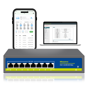 Hisource 4/8 Port Cloud Managed 1000Mbps PoE Switch Support Web/App Smart Managed Remote Control
