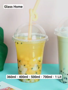 Cốc nhựa dập dùng 1 lần dập được màng PP 360ml 400ml 500ml 700ml nắp cầu nắp trực tiếp nắp phẳng nắp kimcương 50cái ly nhựa trà sữa cafe matcha