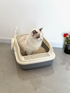 (พิเศษ! แถมที่ตักทรายฟรี) ห้องน้ำแมวตัวใหญ่ ใหญ่กระบะทรายแมว กระบะทราย มีให้เลือก 3 สี กันลื่นด้านล่าง การออกแบบพื้นที่มากมาย แยกการฝัง ทำความสะอาดง่าย