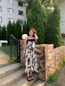 ⚡Port⚡ new 2025 Women Floral Suspender Dress Summer Sling Long Dresses Women New Style 2025