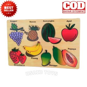 Mainan Puzzle Kayu Edukatif Puzzle Buah Buahan