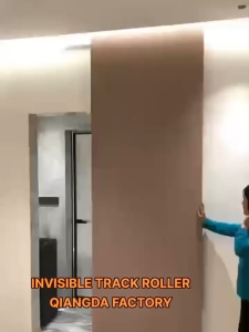 4FT/5FT/6FTconcealed hinges barn door slide track Soft Closing Interior Wall Barn Door Hardware invisible sliding door system