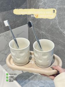 XIAOHUANGLU | Couple Ceramic Toothbrush Holder Set