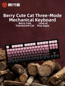EWEADN | Cat Design Cute High Appearance Mechanical Wireless Keyboard and Mouse Set For Women