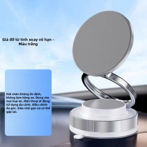 360 °   Giá Đỡ Điện Thoại Ô Tô Đa Năng Xoay Được Với Đế Từ Tính Và Cốc Hút Chân Không Cơ Học Để Định Vị Và Hút Dính Cơ Học