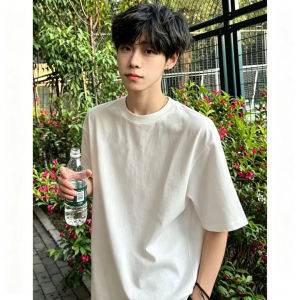 OUMULONG | Summer Mens Fashion Straight Shoulder T-shirt