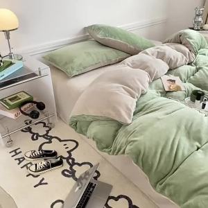 Winter Thick Milk Velvet Flannel Coral Velvet Bedding Set