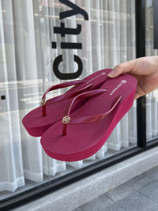 Fashionable Thick Heel Sandals Womens Summer Simple Match Outdoor Rubber Anti-slip Beach Slope Foot Strap Slippers