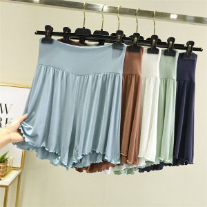 High Waist Loose Modal Shorts Womens Summer Casual Pants Thin Sleepwear Skirt Pants Home Wear Comfortable Asymmetrical Design