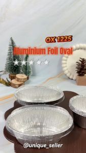 [Isi 10] Aluminium Foil Cup Oval OX 1225 / Alufoil Tray Oval OX 1225 + Tutup Mika