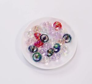 10pcs/lot Colorful UFO Shaped Acrylic Beads Loose Spacer Beads For DIY Charms Keychains Bracelet Jewelry Decoration Accessories