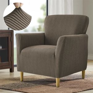1PC Jacquard Stretch Chair Cover Solid Color Tub Armchair Cover Single Sofa Cover Sofa Protector Bar Counter Home Decoration