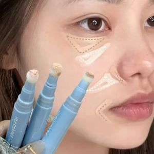 Soft Plush Head Concealer Pen Detail Covering Dark Circles Even Skin Tone Brightening Oil Control Foundation Face Holding Makeup
