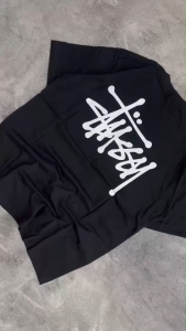 Kaos Stussy Gangstarr - tshirt stussy - kaos pria - tshirt pria - baju pria - kaos pria stussy SIGNATURE PUTIH HITAM