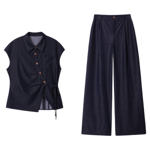 Cool Ice Silk Waist Shaping Casual Denim-Like Slimming Suit