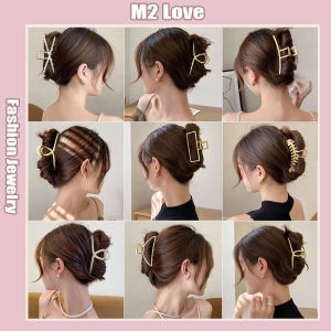 Korean Style Hair Clips for Women Square Metal Hair Pin Big Size Pearl Hair Clip Fashion Girl Ribbon Hair Claw Clip Beauty Hair Accessories