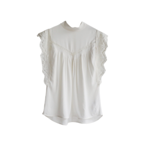 Elegant Lace Hollow out Princess Style Shirt French Court Style Splicing Slimming Small Flying Sleeve Breathable Thin Summer Casual Womens Blouse