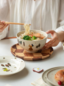 Bát Đựng Súp Bằng Gốm Sứ Cao Cấp 2025 Bát Đựng Mì Kéo Mới Bát Đựng Súp Lớn Tinh Tế Dùng Tại Nhà Bát Đựng Mì Riêng Biệt