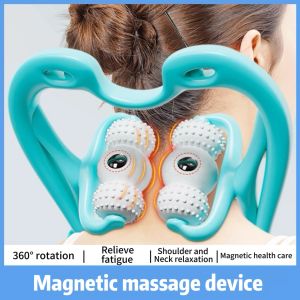 Handheld Massage Roller 6 Wheel Magnetic Acupressure Manual Muscle Relief Deep Tissue Portable Home Use