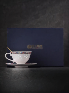 JINGDEZHEN | Porcelain Mug Elegant Enamel Design Gift Box