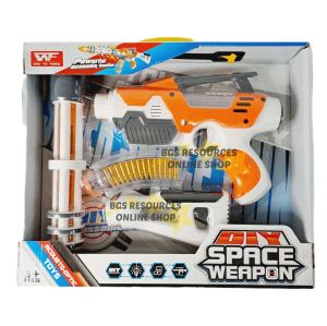 READY STOCK DIY ASSEMBLY TOY GUN 3D FLASHING LIGHT AND SOUND DIY SPACE WEAPON TOYGUN PISTOL MAINAN LAMPU DAN BUNYI 3D