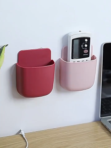 ที่วางรีโมทแบบติดผนัง ที่วางศัพท์ มีช่องสำหรับเสียบสายชาทจ์ ไม่ต้องเจาะผนัง G3398