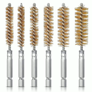 6Pcs Copper Wire Brush Hex Shank 8-19mm Tube Cleaning For Electric Drill Polishing