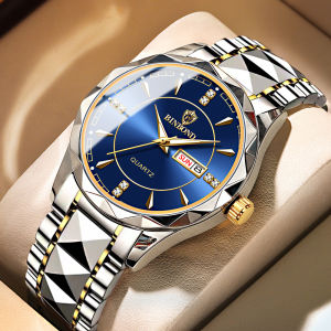CLIBER 1pc BINBOND Mens Fashion Quartz Watches Ultra Thin Diamond Stainless Steel Watch Waterproof Luminous Wrist WatchNew New