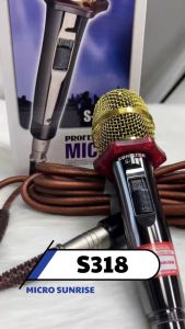 Micro karaoke có dây chính hãng SUNRISE S318 hát nhẹ hút giọng mic kèm dây zin dài 5m chống gãy bền bỉ
