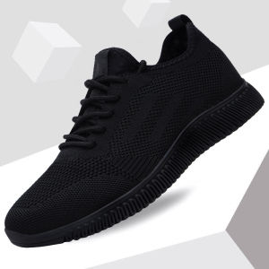 Lightweight Breathable Mesh Mens Casual Sports Shoes Summer Black Work Shoes Anti-Odor Soft Bottom Thin Style Leisure Footwear
