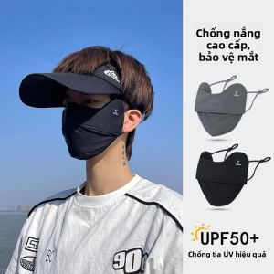 MONLEYTA | Khăn trùm đầu chống nắng Ice Silk thoáng khí mỏng mùa hè chống tia UV màu đen che chắn mắt cá chân mới về