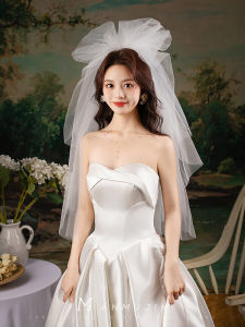 Bridal Veil Multi-Layer Fluffy Foam White Headwear Hard Net Photography Wedding Dress Accessories Travel Shoots Bridal Crown