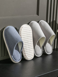 Mens Large Size Cotton Linen Slippers Breathable Home Indoor Floor Slippers Anti Odor Four Seasons Home Use Slip-On Shoes