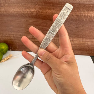 Thìa Roman Cổ Điển Bằng Thép Không Gỉ 304 Cao Cấp Thìa Tráng Men Sang Trọng Thìa Ăn Cơm Thìa Tráng Men Ăn Tráng Men