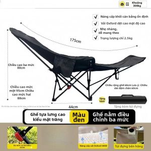 LIWAN | Ghế Xếp Du Lịch Thiết Kế Gập Gọn Có Thể Nằm Kèm Tựa Đầu Và Kê Chân