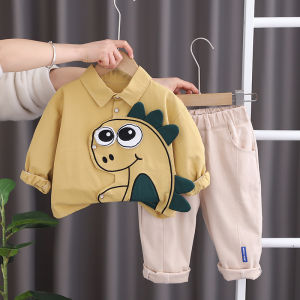 Spring Fashion Childrens Clothing Set Baby Boy Cartoon Shirt Pants Two-Piece Suit Comfortable Cotton Blend Spring Wear