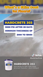 BUILDRITE HARDCRETE 303 Skim Mortar Screed 3mm Thickness at 3000 psi 303 (20kg set)