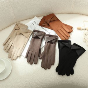 JIFANPAUL | Womens Suede Velvet Gloves Winter Warm Thermal Touchscreen Compatible Windproof